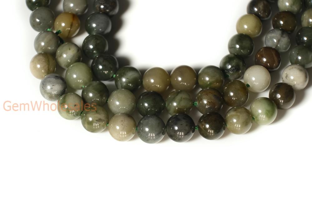15.5" 6mm/8mm/10mm/12mm green African jade Round beads gemstone