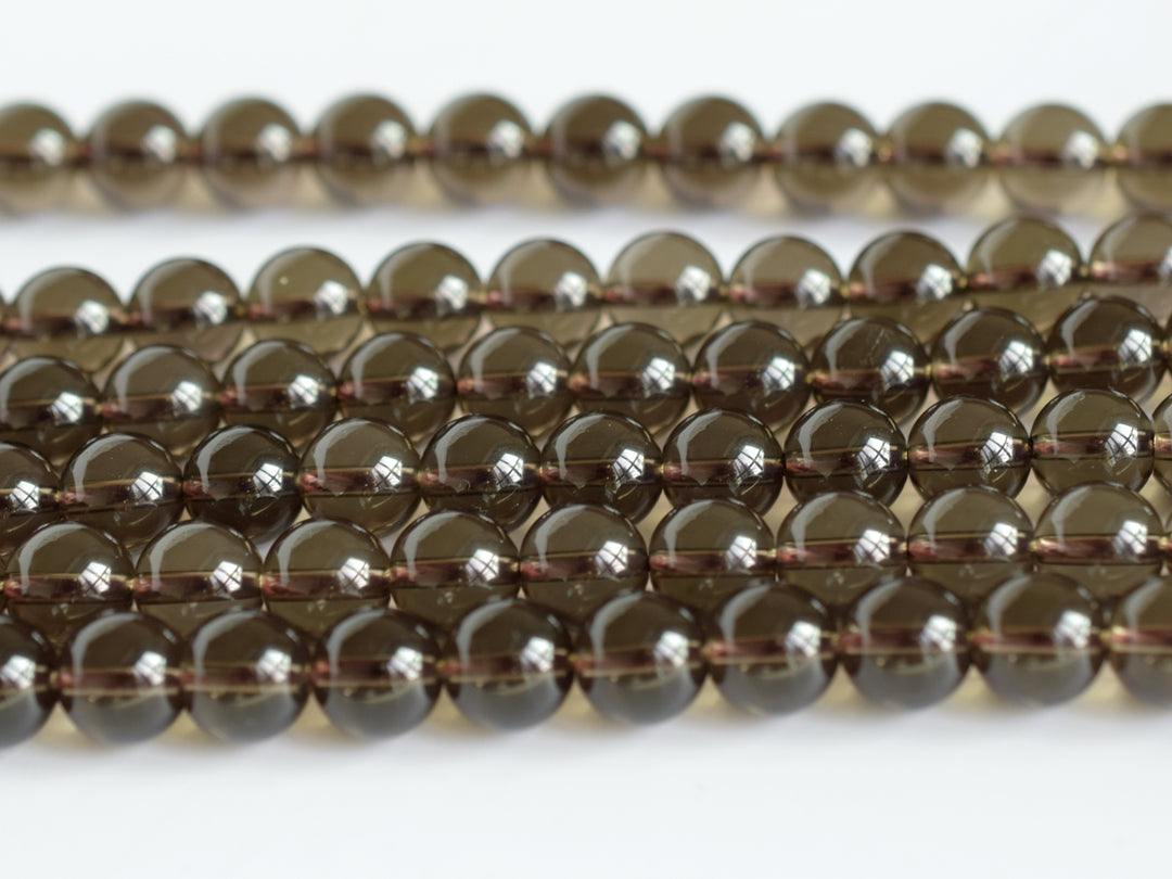 15.5" 4mm Natural genuine Smoky quartz round beads