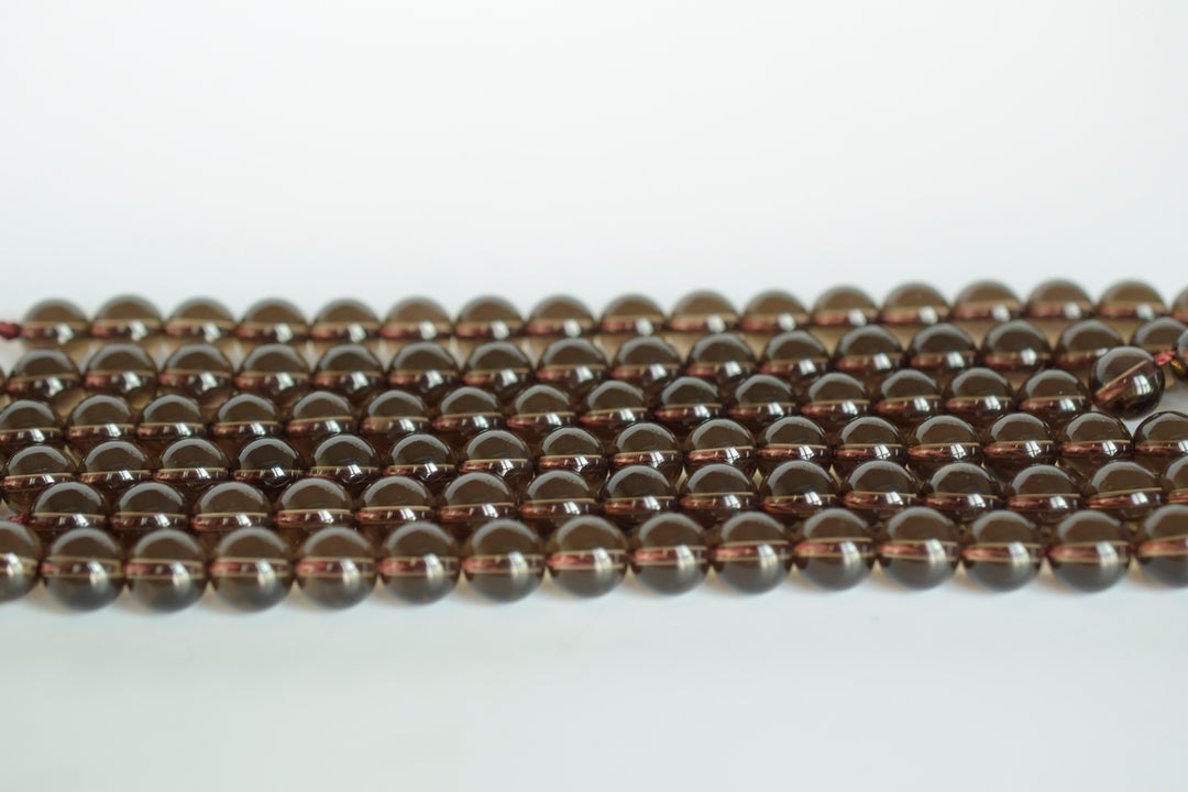 15.5" 4mm Natural genuine Smoky quartz round beads