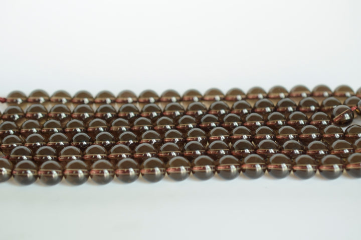 15.5" 4mm Natural genuine Smoky quartz round beads