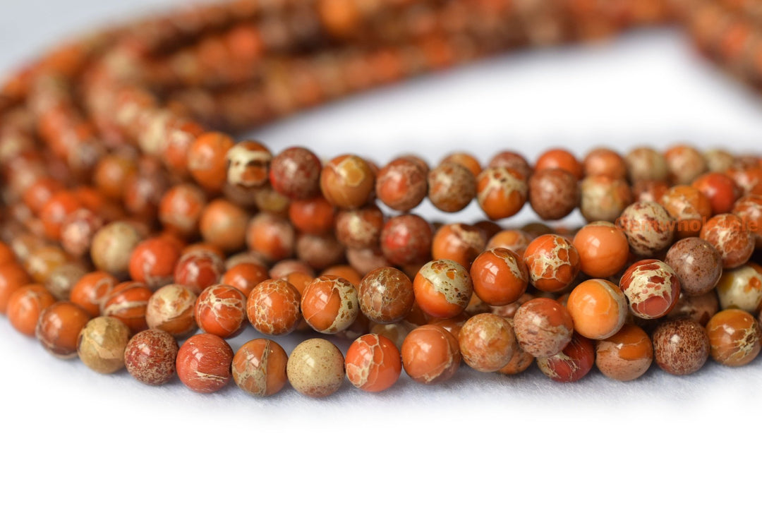 15.5" 8mm/10mm Orange emperor jasper round beads,Sea Sediment,orange Aqua Terra Jasper