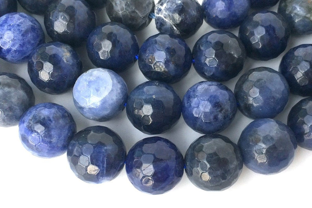 15.5" 10mm Natural sodalite stone 10mm round faceted beads,dark blue gemstone