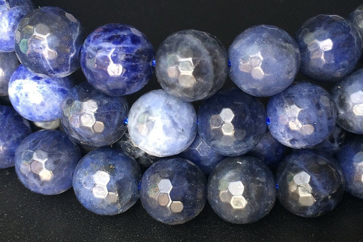 15.5" 10mm Natural sodalite stone 10mm round faceted beads,dark blue gemstone