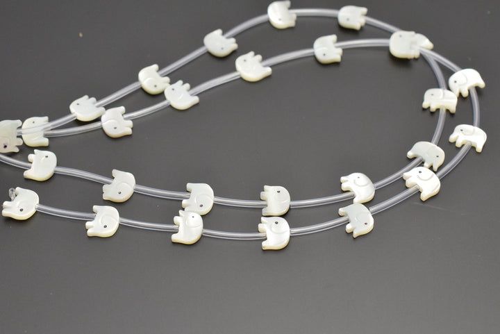 10PCS Natural white MOP elephant 9x10mm,mother of pearl