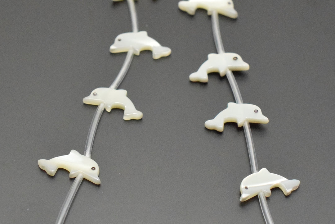 10PCS Natural white MOP Dolphin 7x14mm,mother of pearl dolphin, animal