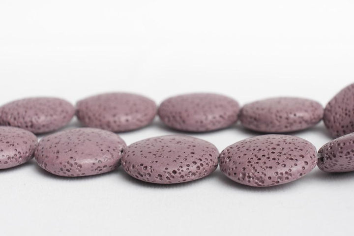 15.5" 20mm/25mm/30mm purple Lava coin Gemstone pendant