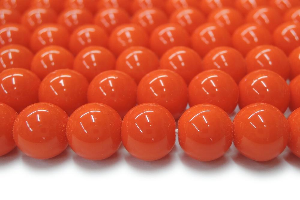15.5" Glass druk round beads orange 6mm/8mm/10mm/12mm