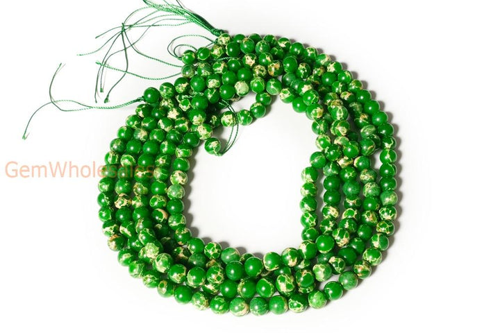 15.5" 6mm/8mm/10mm grass green emperor jasper round beads,Sea Sediment,Aqua Terra Jasper XYG02