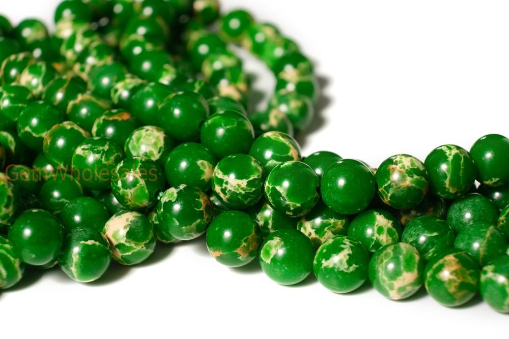 15.5" 6mm/8mm/10mm grass green emperor jasper round beads,Sea Sediment,Aqua Terra Jasper XYG02