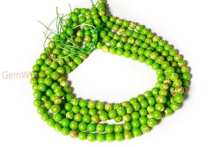 15.5" 6mm/8mm/10mm Apple green emperor jasper round beads,Apple green sea sediment,Aqua Terra Jasper XYG01