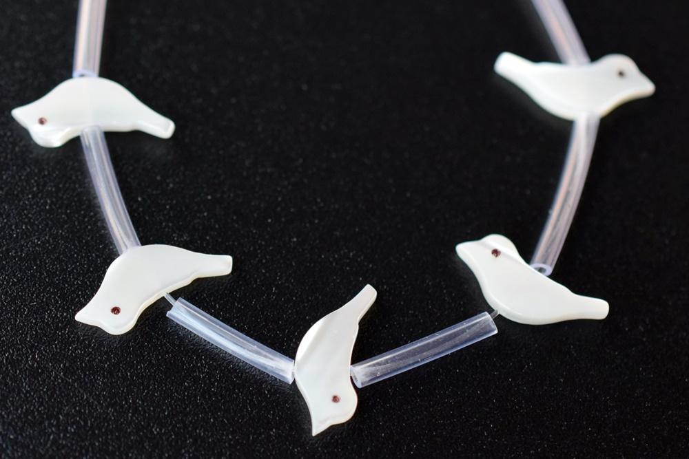 10PCS Natural white MOP bird 6x14mm,mother of pearl