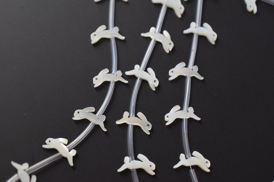 10PCS Natural white MOP Rabbit 9x15mm,mother of pearl