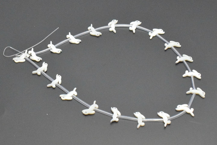 10PCS Natural white MOP Rabbit 9x15mm,mother of pearl