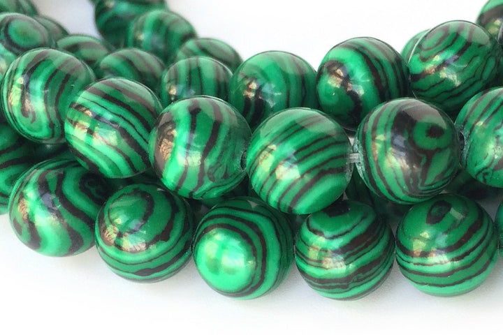 15.5" Artificial malachite round beads,Green gemstone, cheap beads