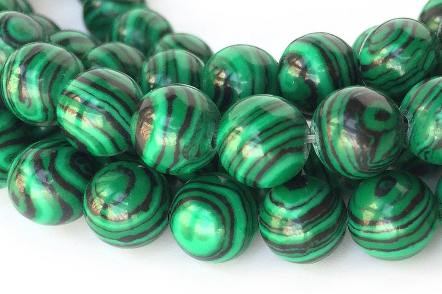 15.5" Artificial malachite round beads,Green gemstone, cheap beads