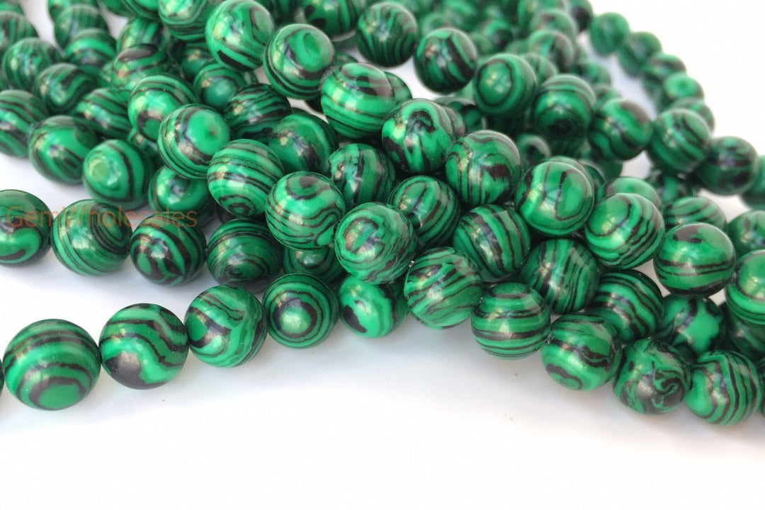 15.5" Artificial malachite round beads,Green gemstone, cheap beads