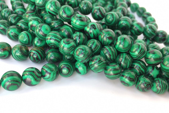 15.5" Artificial malachite round beads,Green gemstone, cheap beads