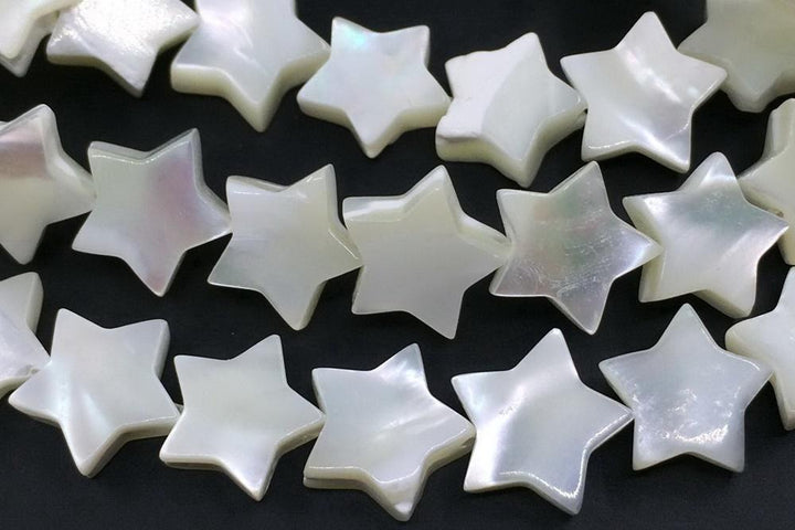 15.5" 8mm/10mm Natural white MOP star shape,mother of pearl,white color shell