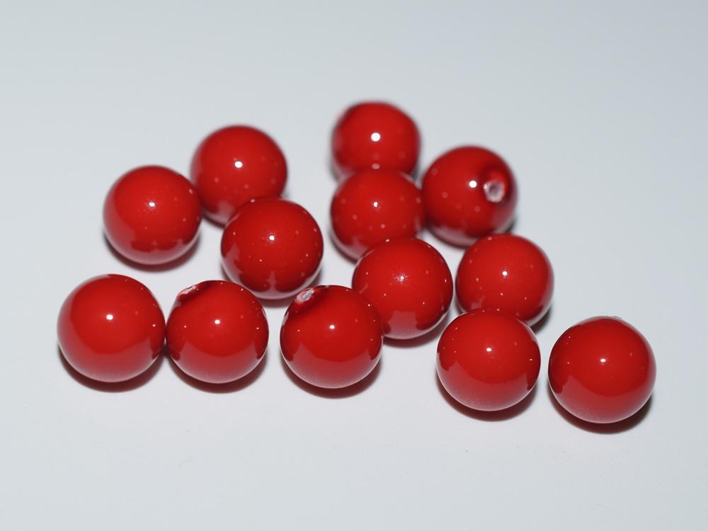 20PCS Half hole 8mm/10mm Dark Red Shell pearl round beads ,shell core pearl,TYH11