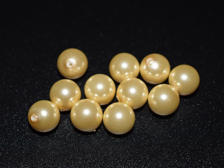 20PCS Half hole 8mm/10mm light yellow Shell pearl round beads ,shell core pearl,TYH8