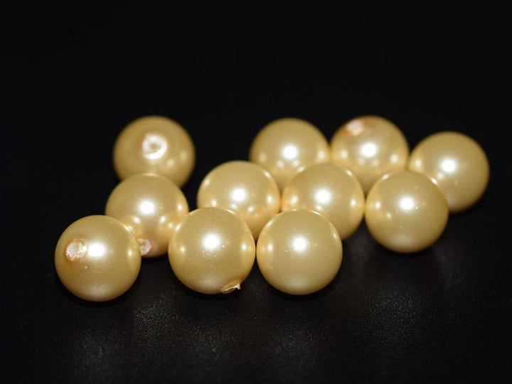 20PCS Half hole 8mm/10mm light yellow Shell pearl round beads ,shell core pearl,TYH8