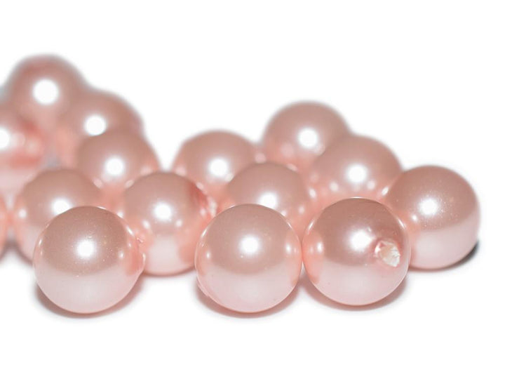 20PCS Half hole 8mm/10mm Luster pink Shell pearl round beads ,shell core pearl,TYH9