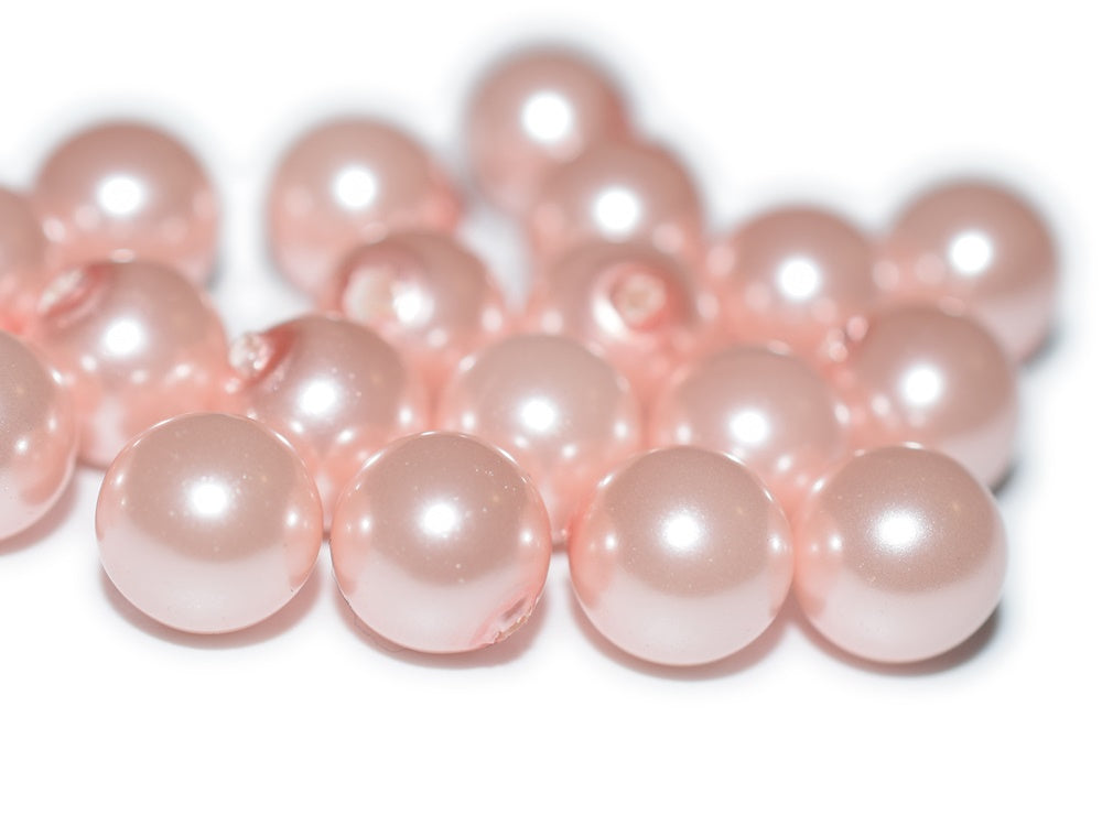 20PCS Half hole 8mm/10mm Luster pink Shell pearl round beads ,shell core pearl,TYH9