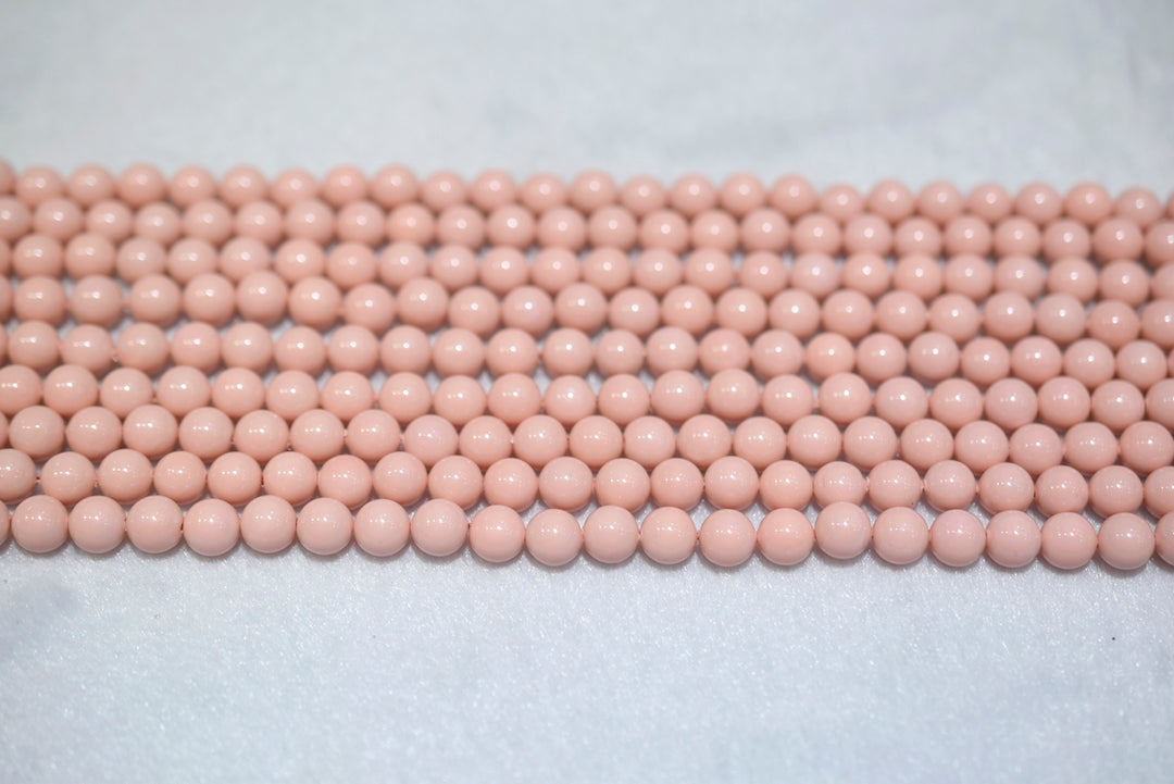 15.5" 8mm/10mm Misty rose Shell pearl round beads,shell core pearl,TYL
