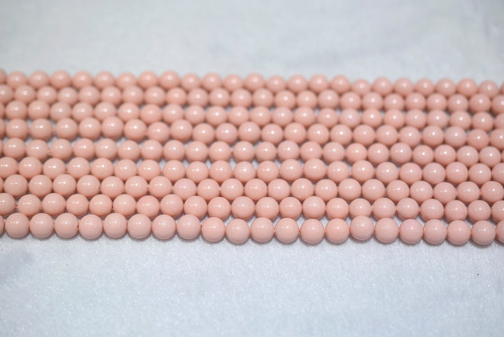 15.5" 8mm/10mm Misty rose Shell pearl round beads,shell core pearl,TYL