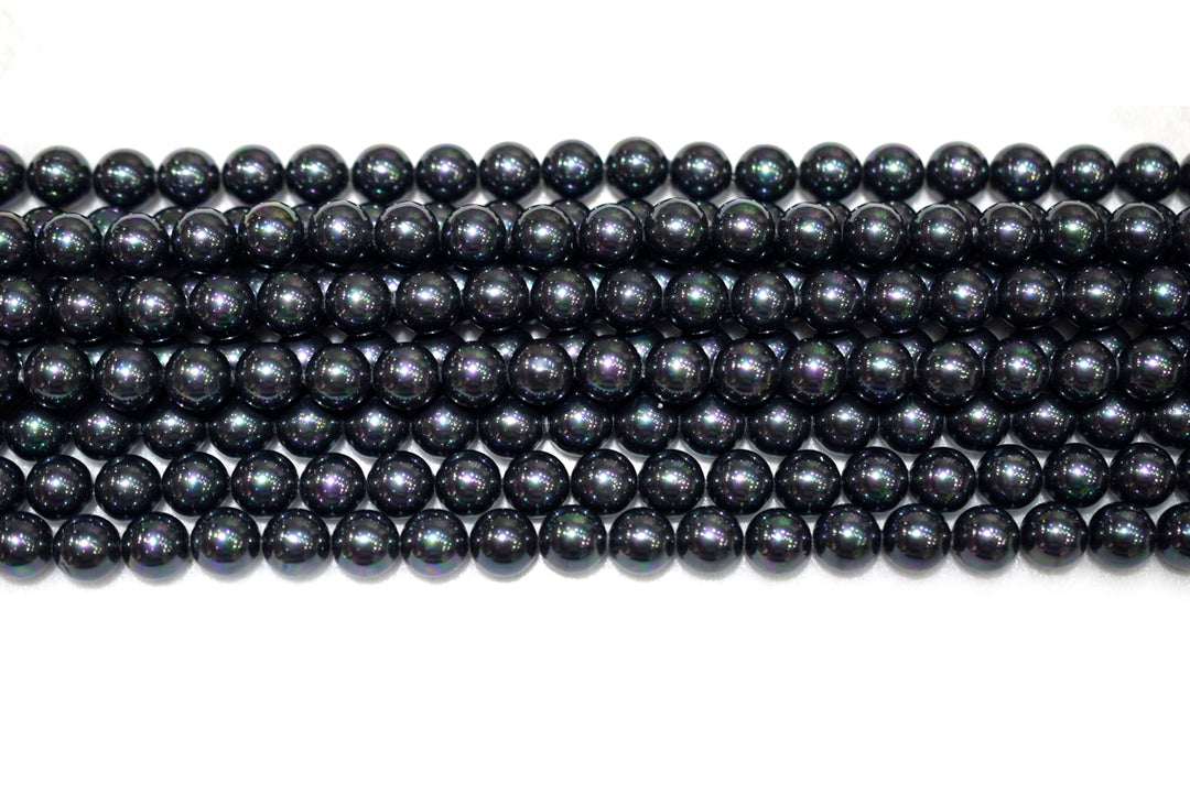 15.5" 8mm/10mm Luster black Shell pearl round beads,shell core pearl,TYD