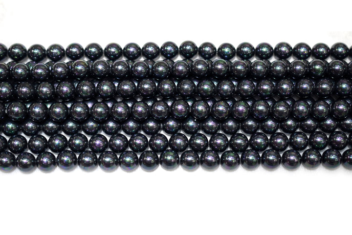15.5" 8mm/10mm Luster black Shell pearl round beads,shell core pearl,TYD