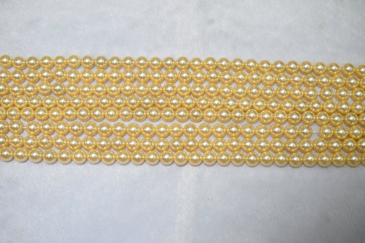 15.5" 8mm/10mm Luster yellow Shell pearl round beads,TYB