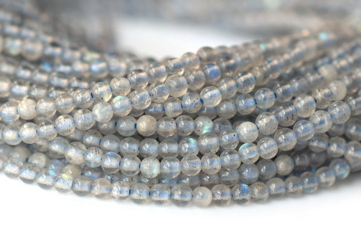 15.5" Labradorite 2mm round beads , 2mm small grey color gemstone