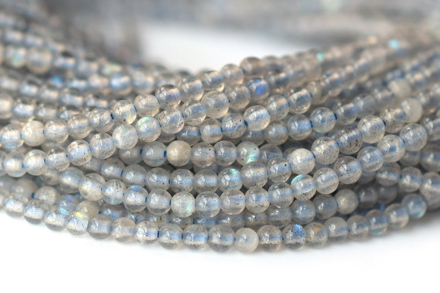 15.5" Labradorite 2mm round beads , 2mm small grey color gemstone