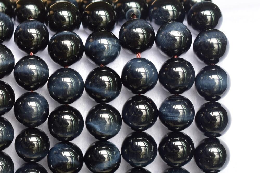 15.5" 8mm/10mm Natural Blue tiger eye AAA quality natural round beads, top quality
