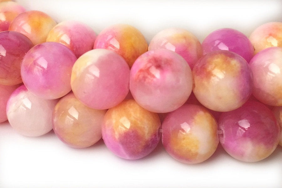 15.5" 6mm/8mm/10mm/12mm pink dyed jade Round beads gemstone