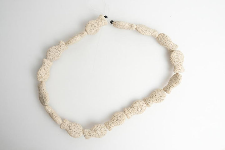 16x28mm beige Lava fish Gemstone pendant