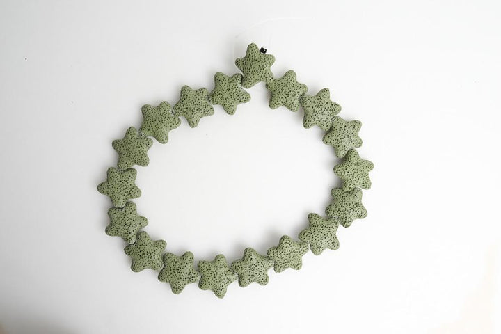 25mm green Lava starfish Gemstone pendant