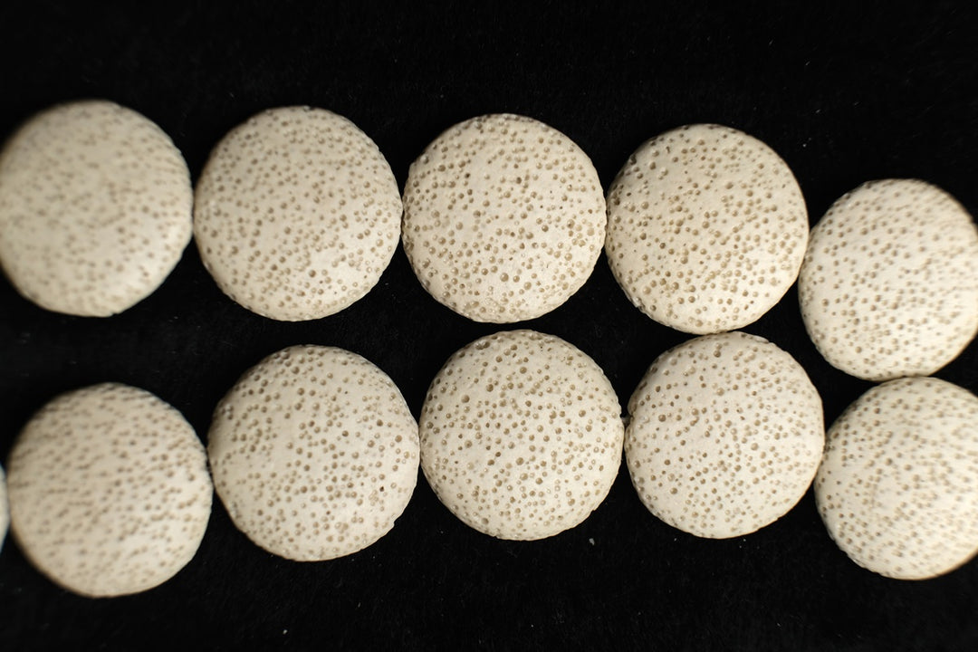 15.5" 20mm/25mm/30mm beige Lava coin Gemstone pendant