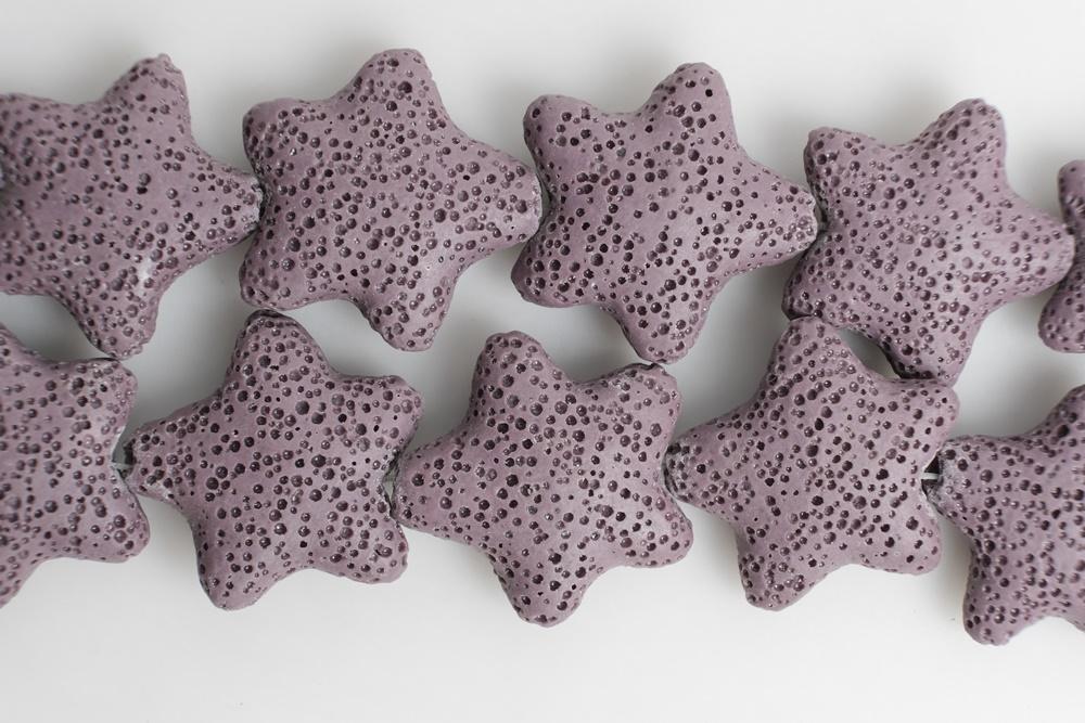 25mm purple Lava starfish Gemstone pendant