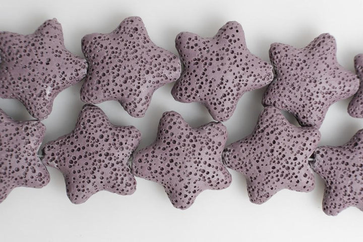 25mm purple Lava starfish Gemstone pendant