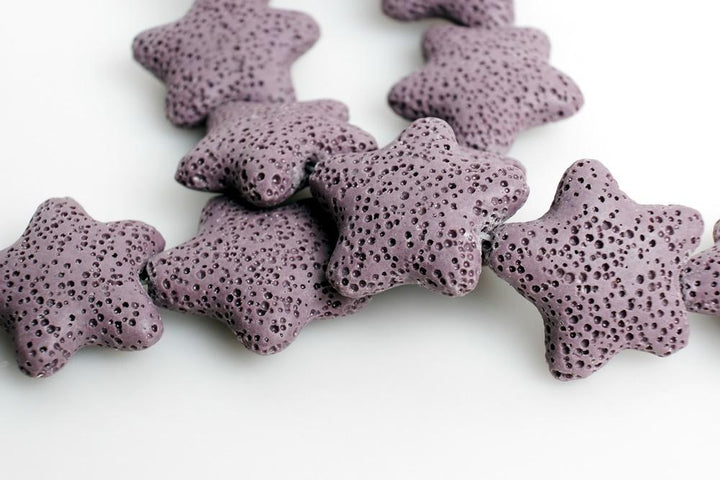 25mm purple Lava starfish Gemstone pendant