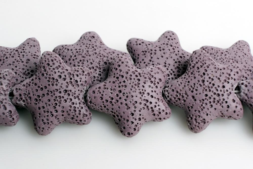 25mm purple Lava starfish Gemstone pendant