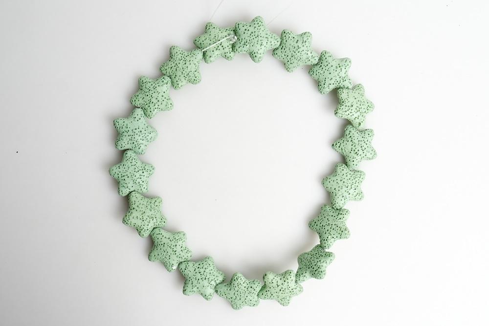 25mm green Lava starfish Gemstone pendant