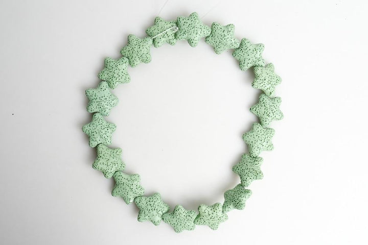 25mm green Lava starfish Gemstone pendant