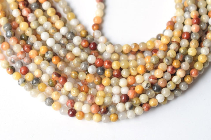 15.5" natural 2mm yellow crazy Agate Round beads Gemstone
