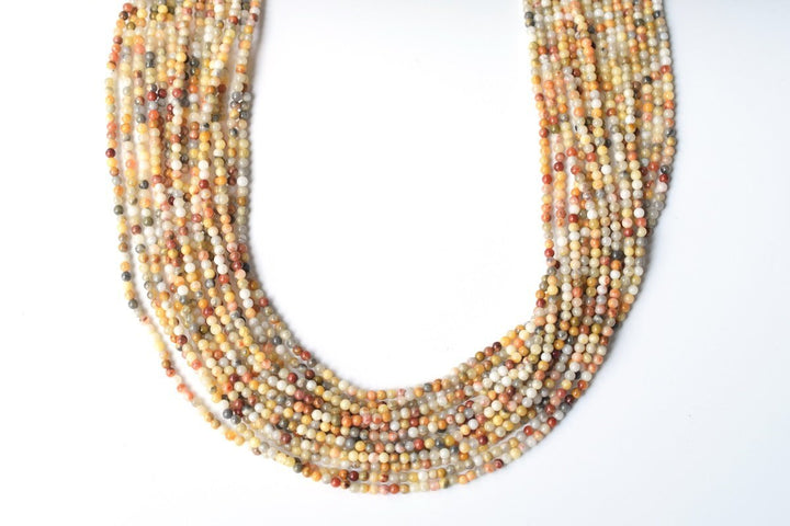 15.5" natural 2mm yellow crazy Agate Round beads Gemstone