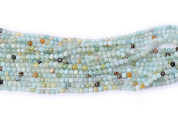 15.5" Natural amazonite 2mm round beads, Green gemstone
