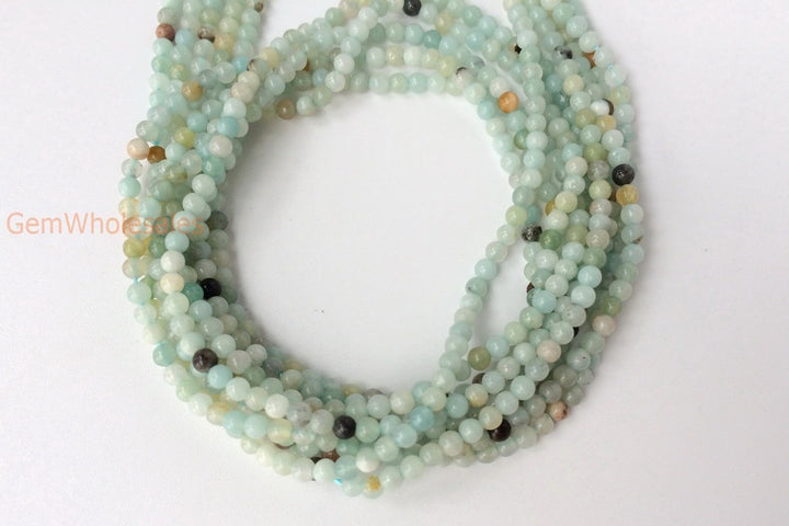 15.5" Natural amazonite 2mm round beads, Green gemstone