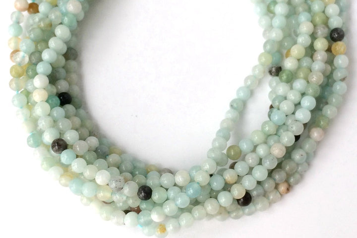 15.5" Natural amazonite 2mm round beads, Green gemstone